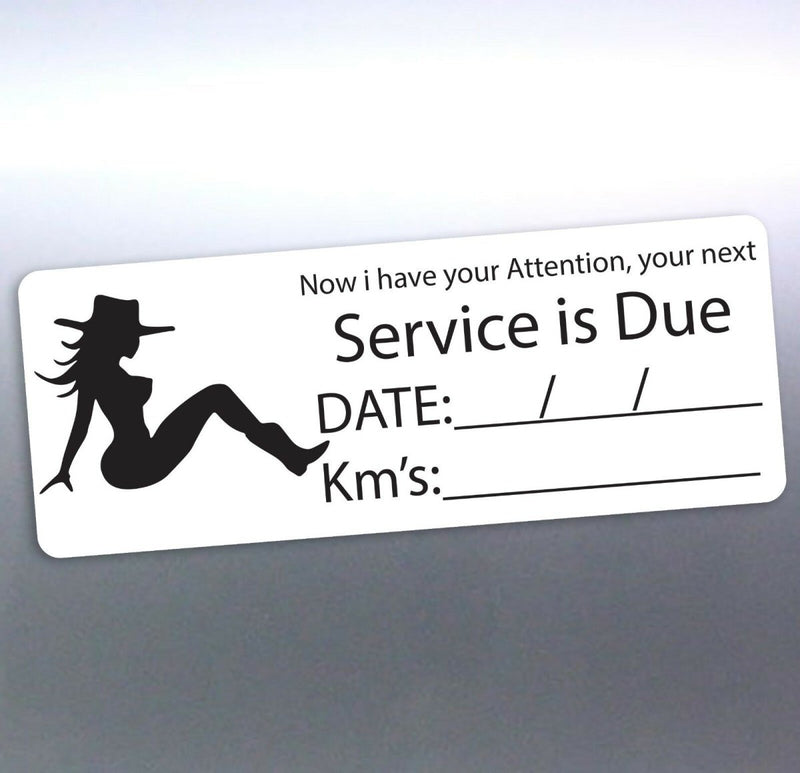 Next Service due stickers 65x25 your attention sex