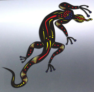 Large Aboriginal lizard decal gecko art artist Vin