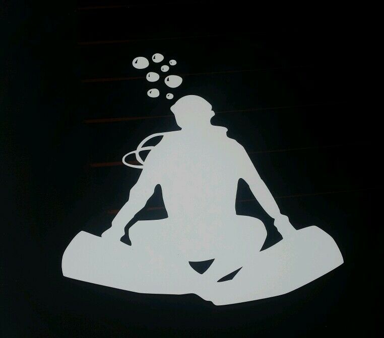 Scuba diver meditation car vinyl cut stickers auss