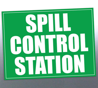 Spill control station sign 100 x 140 mm car truck 