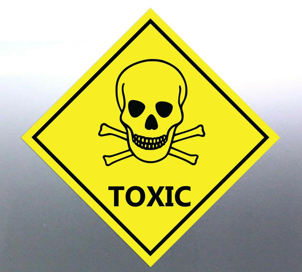 220 mm Toxic Sticker Yellow vinyl HAZMAT Hazardous