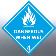 Load image into Gallery viewer, 150mm DANGEROUS WHEN WET 4 Decal Safety Material label

