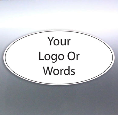 105 @ 30x50 mm oval sticker Custom Text Words logo
