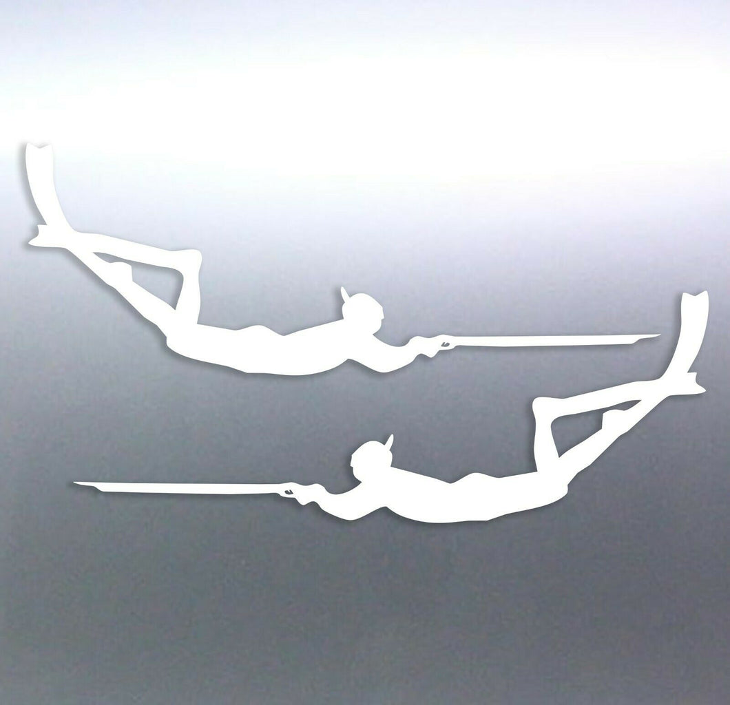Mirrored pair of diver decal Spearfishing Spearo V