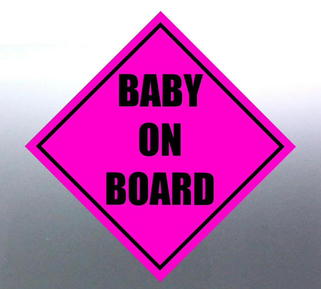 4x Baby on board sticker Sign vinyl cut in side car decal