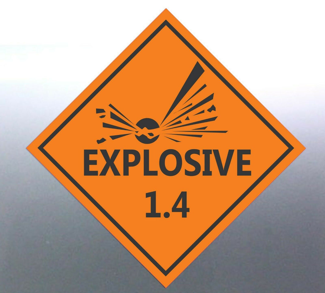 4x15cm Explosive 1.4 Decal Safety Material orange 