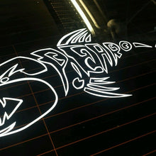 Load image into Gallery viewer, Spearo decal Spearfishing skeleton Fish large 600m
