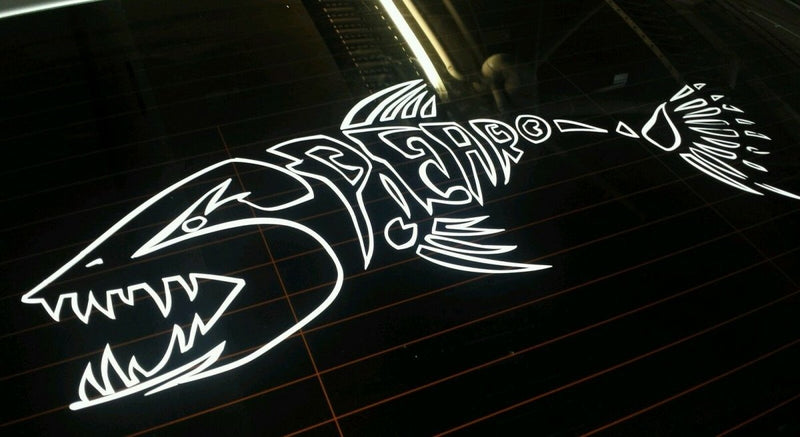 Spearo decal Spearfishing skeleton Fish large 600m