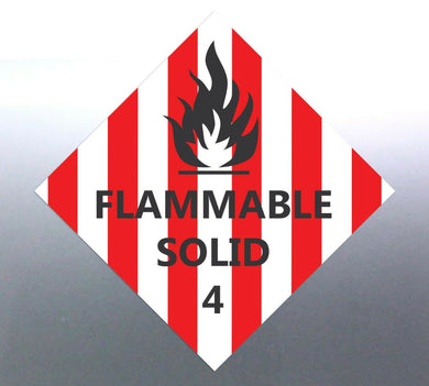 50 @ 22cm flammable solid 4 Decal Safe Material Re