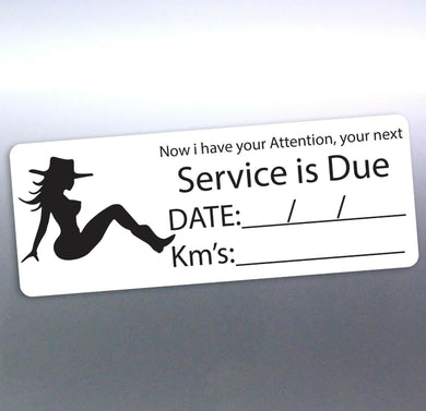16 Next Service due stickers 65x25mm your attention decals