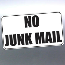 Load image into Gallery viewer, No junk mail sticker Vinyl Cut 90x50 mm Black news
