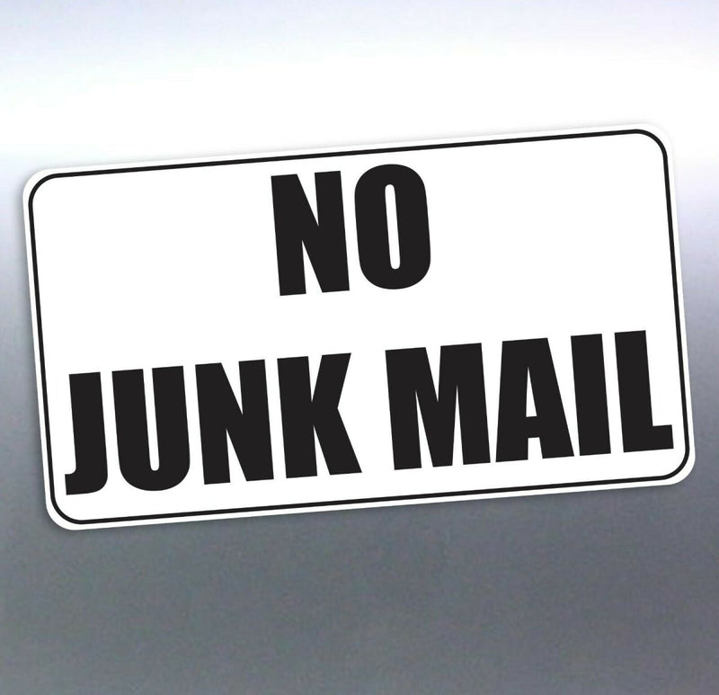 No junk mail sticker Vinyl Cut 90x50 mm Black news