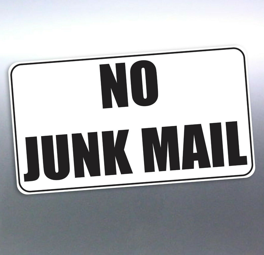 No junk mail sticker Vinyl Cut 90x50 mm Black news