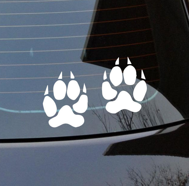 Tiger Paw prints stickers vinyl cut 105 x 190 mm A