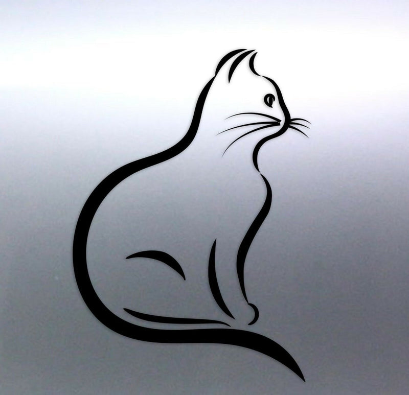 Sitting cat Sticker Vinyl cut Australia 150x105mm 