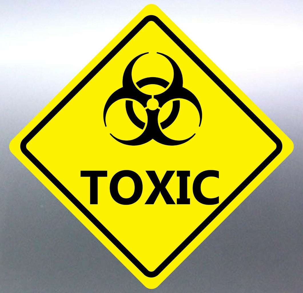 220 mm Toxic Sticker Yellow vinyl HAZMAT Hazardous design