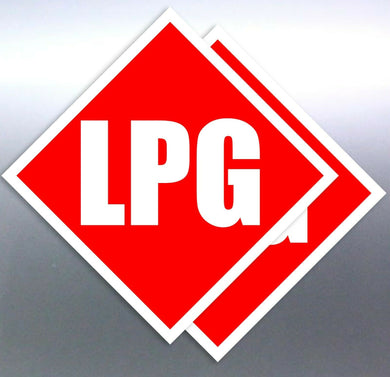 2 30mm LPG red Class white Sign vinyl sticker number 