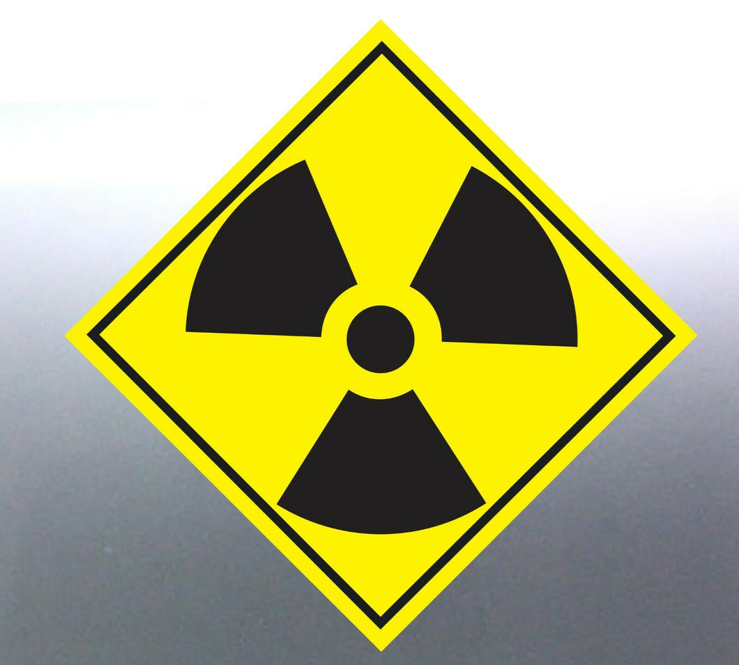 4 x 220 mm Radioactive sticker safety sign vinyl labels