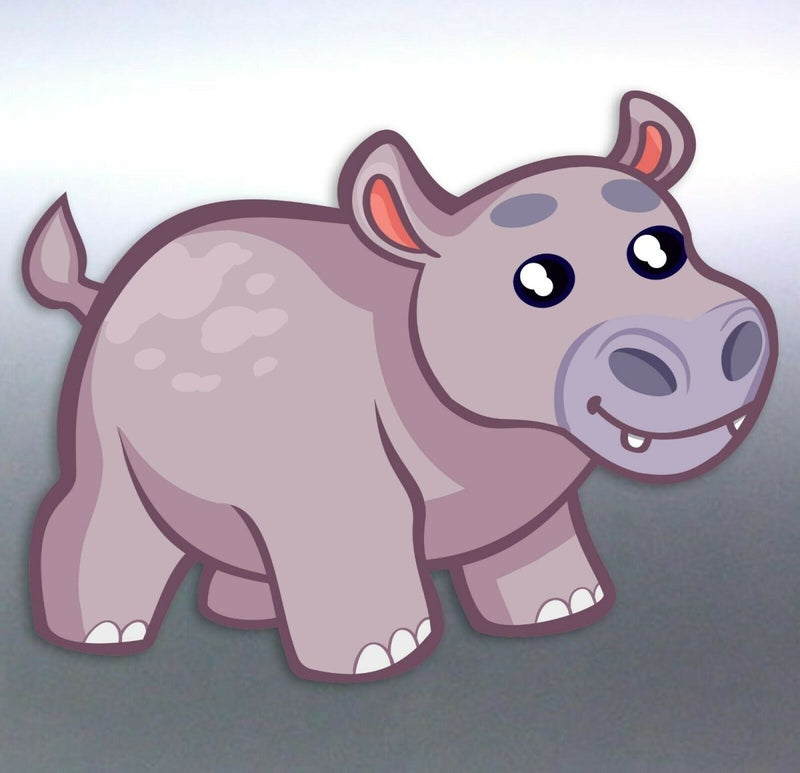 hippo Sticker Vinyl cut Australian made cartoon stickers