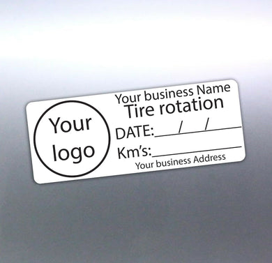 16 Tire rotation sticker your address Logo labels