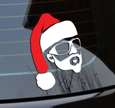 Hipster Santa sticker beard Australian made and de