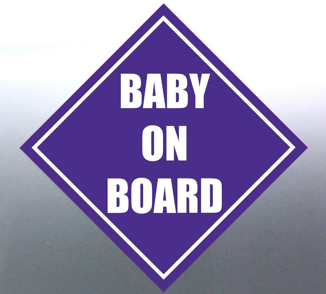 4x Baby on board sticker Sign vinyl cut in side the car labels