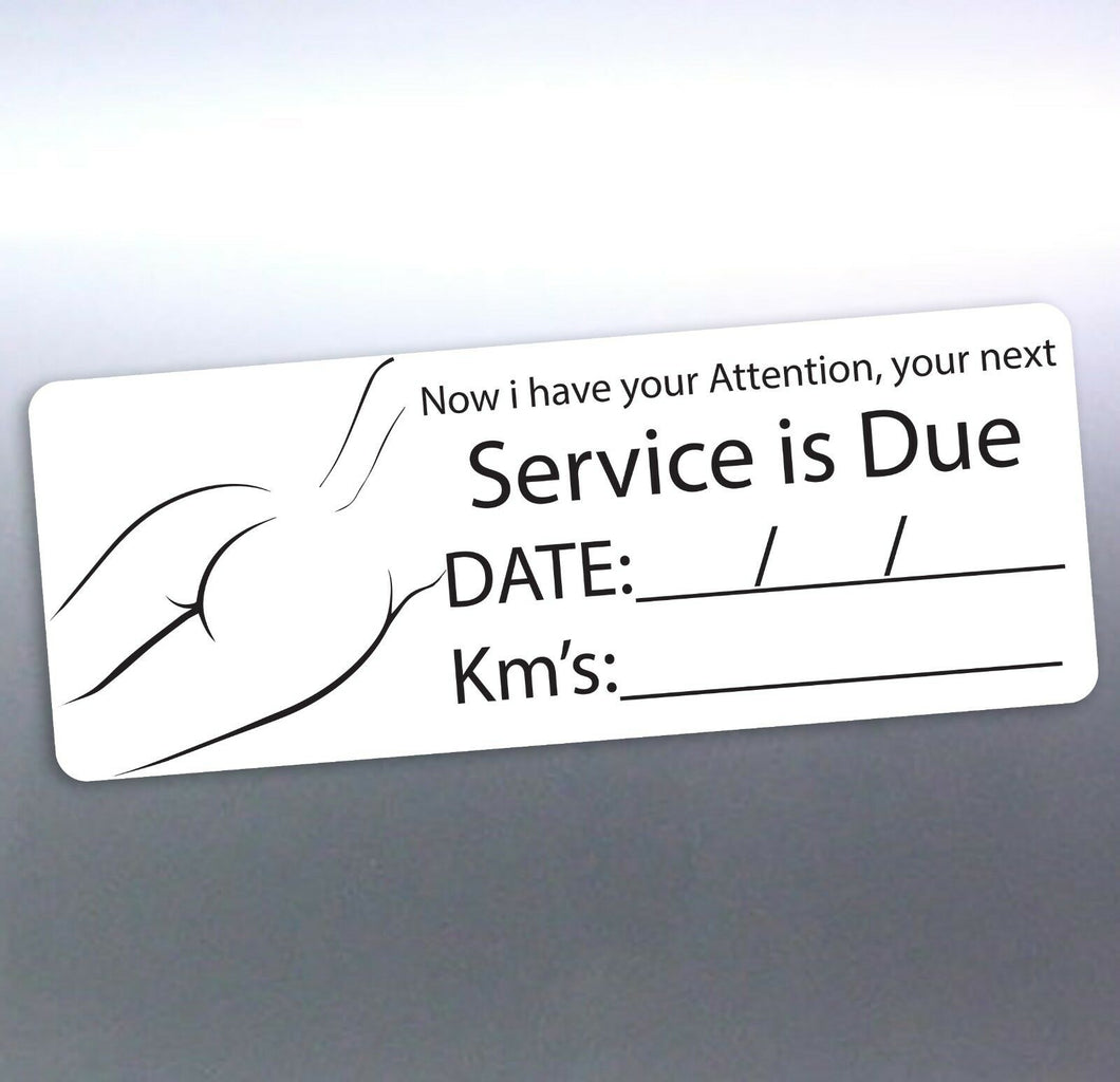 1020 Next Service due stickers 65x25mm your attention bulk labels