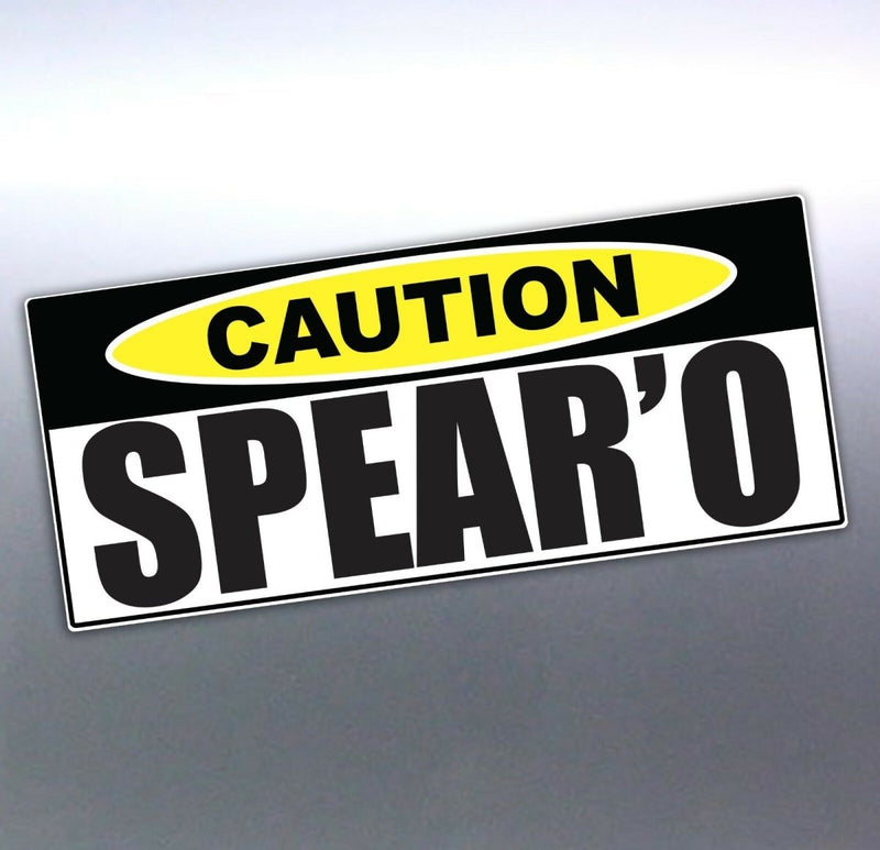 Spearfishing Spearo Caution Vinyl cut Car, Boat St