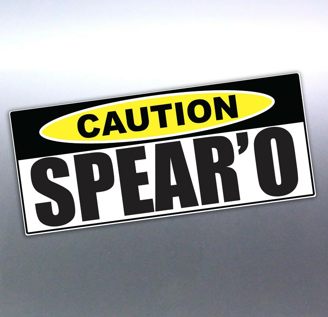 Spearfishing Spearo Caution Vinyl cut Car, Boat St