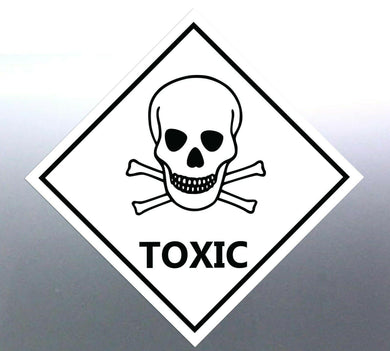 150mm Toxic Sticker white vinyl HAZMAT Hazardous label