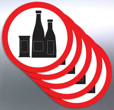 5 Drinking allowed Vinyl cut Sticker 50mm round decals