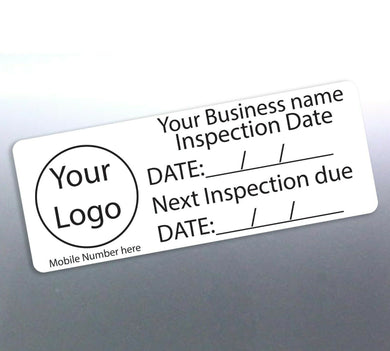 102 Next Inspection custom stickers your Logo business 