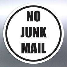 Load image into Gallery viewer, No junk mail sticker Vinyl Cut 105x105 mm Black ne
