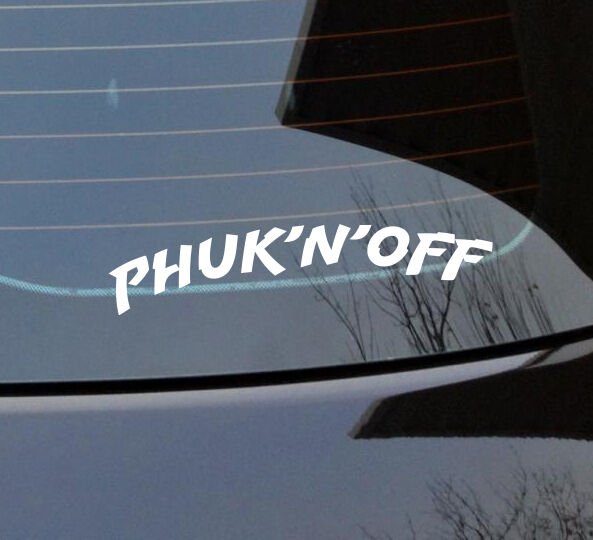 Phuk'n'off sticker 1 meter vinyl cut sticker fishi