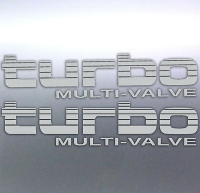 2x Silver Turbo Multi-Valve Stickers Toyota Landcr