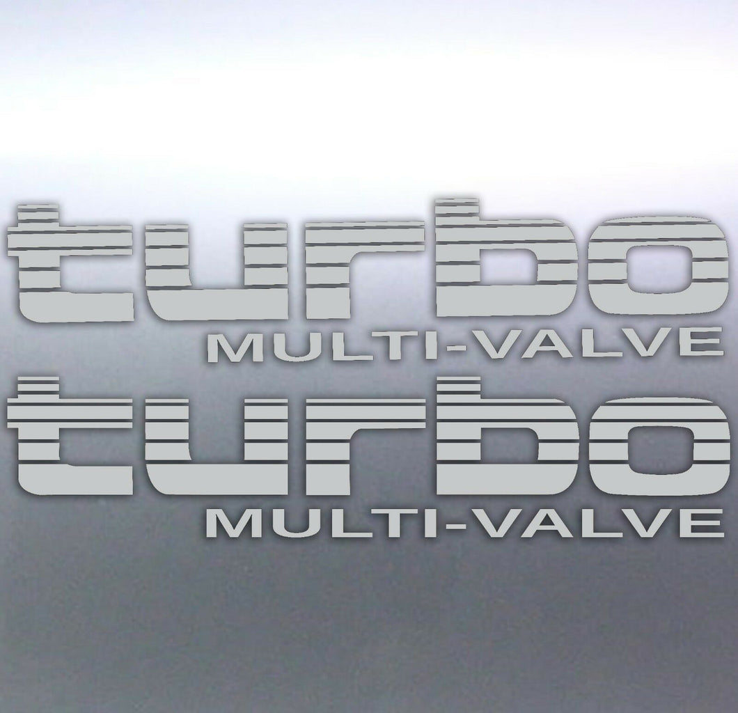 2x Silver Turbo Multi-Valve Stickers Toyota Landcr