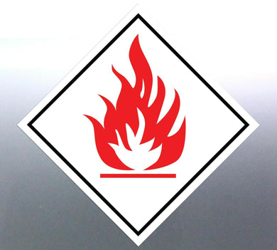 4x 150 mm Flammable GHS Class white Sign vinyl stickers