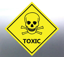 Load image into Gallery viewer, 100 of 220 mm Toxic Sticker Yellow vinyl HAZMAT Ha
