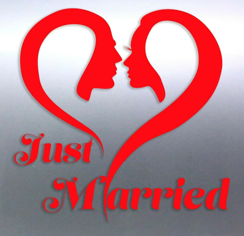 Small Just Married sticker 105 mm vinyl car decal 