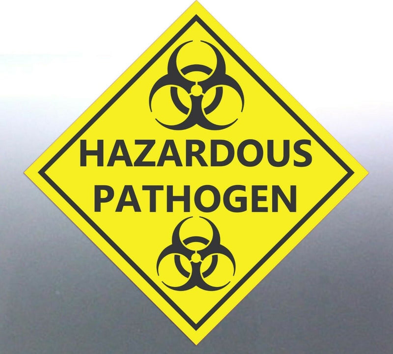 150mm Hazardous Pathogen Decal Safety Material Yel
