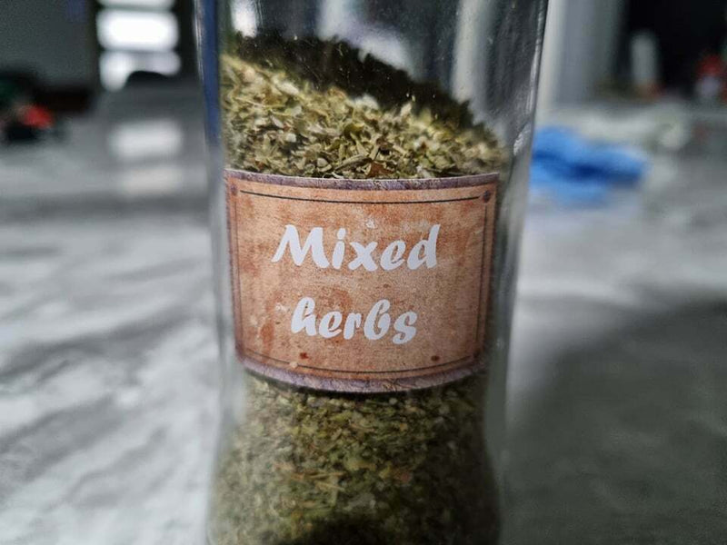 9 Spice stickers 40x26mm for jars or containers Mi