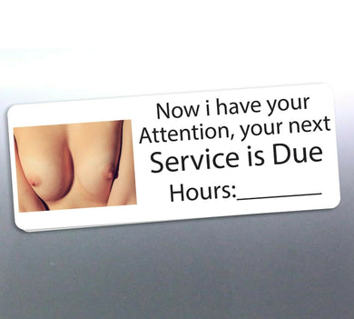 102 booby Service hour due sticker 65x25mm your at