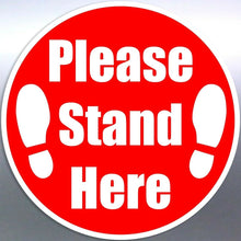 Load image into Gallery viewer, Please keep your distance Stand here floor sticker sticker
