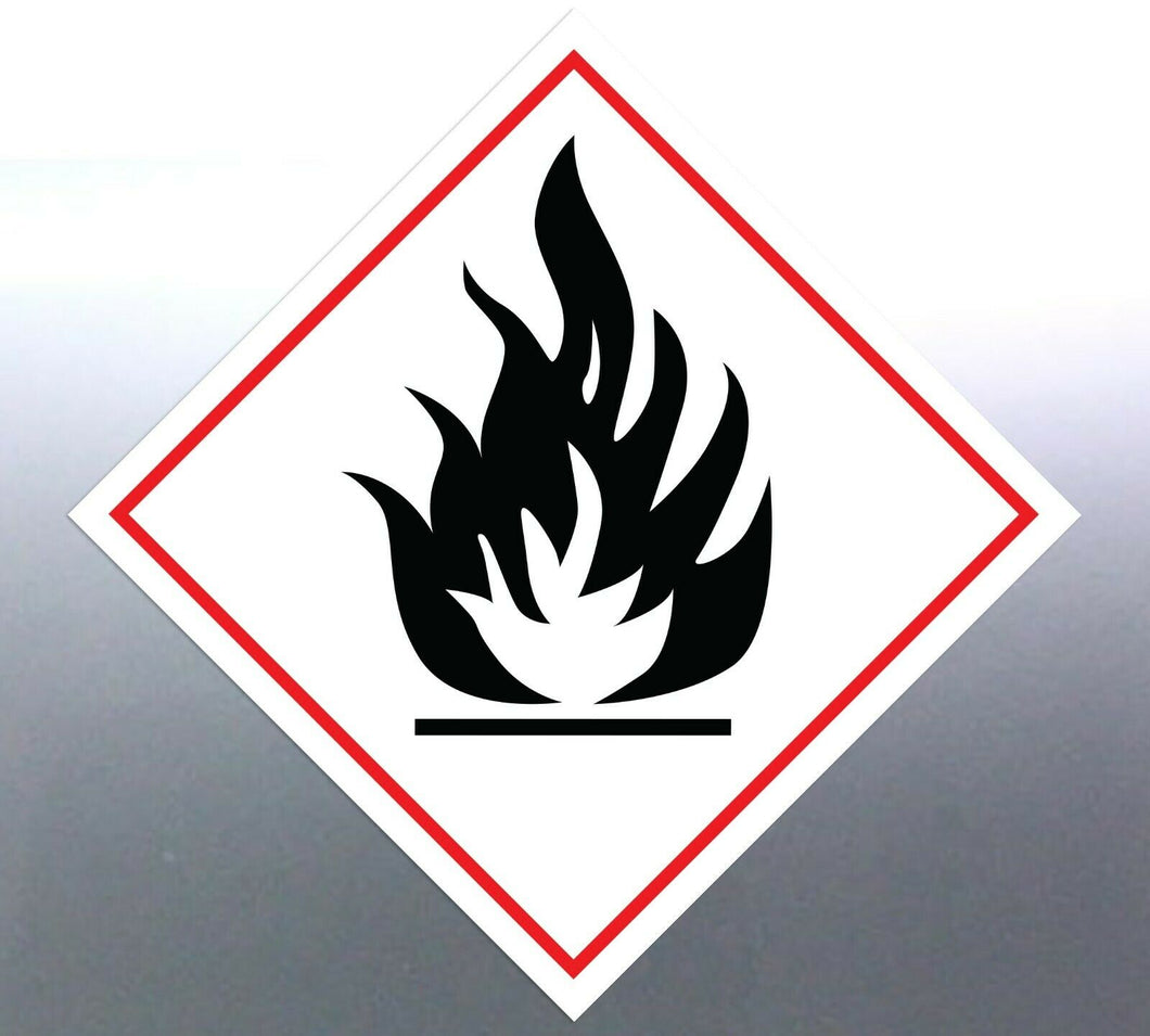 150mm Flammable GHS Class white Sign vinyl sticker