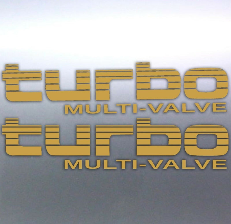 2x Gold Turbo Multi-Valve Stickers Toyota Landcrui