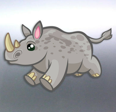 Rhino Sticker Vinyl cut Australian made cartoon st