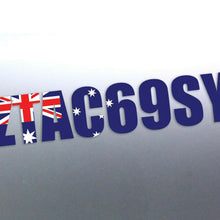 Load image into Gallery viewer, Custom rego numbers Australia flag vinyl sticker decal
