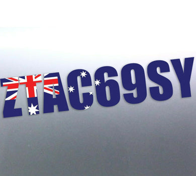 Custom rego numbers Australia flag vinyl sticker decal