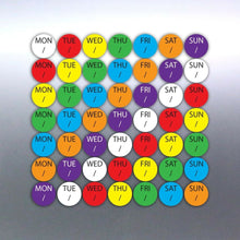 Load image into Gallery viewer, 196 stickers at 15mm different colours days date k
