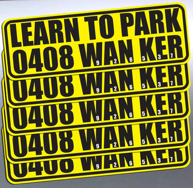 100 LEARN TO PARK WANKER Sticker prank Funny car V